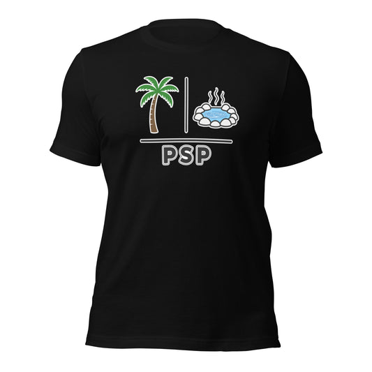 Graphic Tee depicting a puzzle that represents Palm Springs with the airport code listed belos