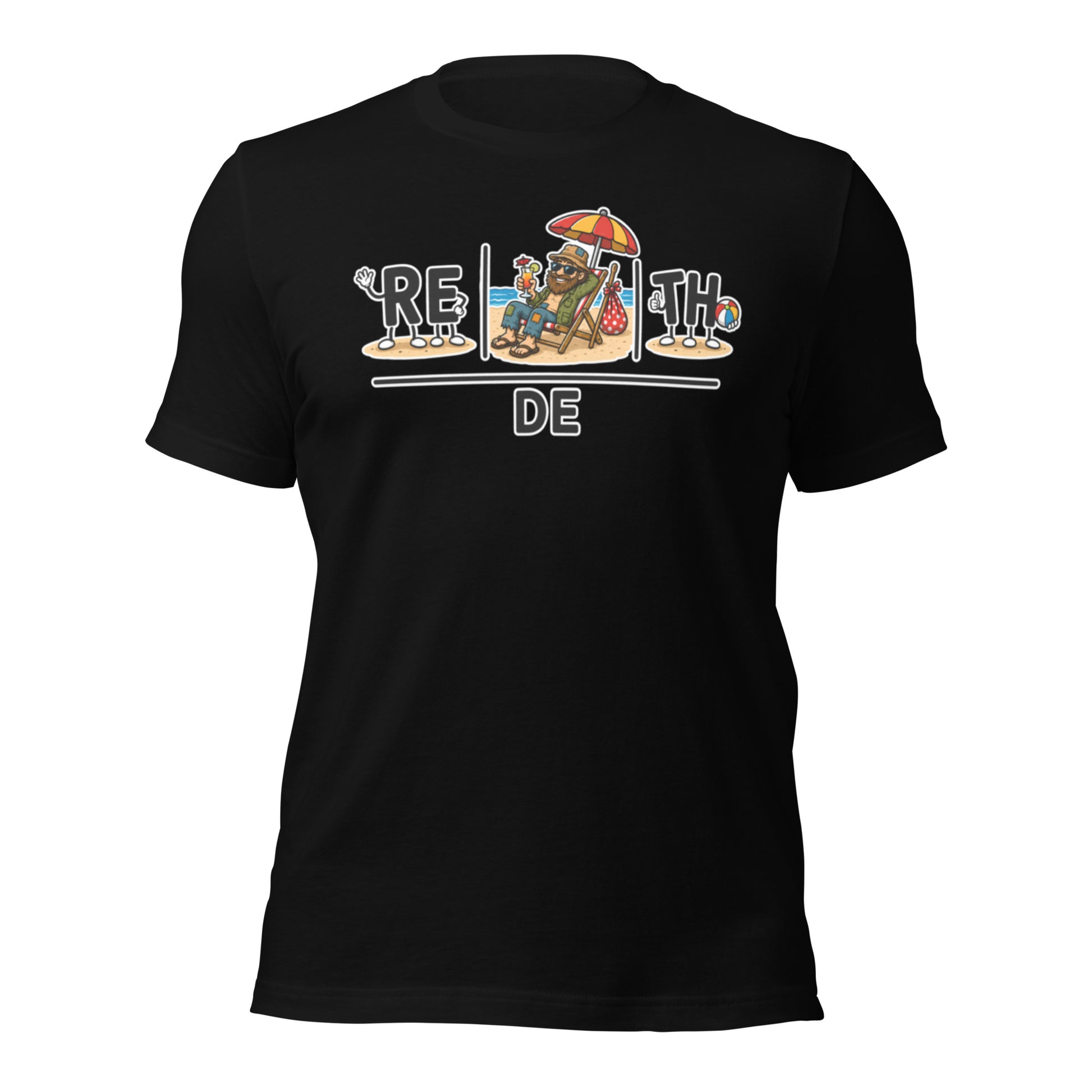 Graphic tee depicting images that when combined put together rehoboth beach de