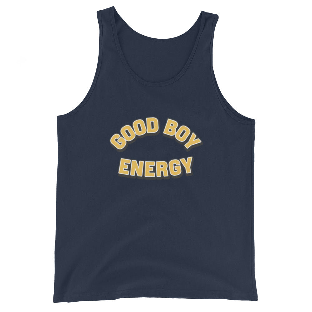 Tank top depicting graphic of good boy energy for pride events