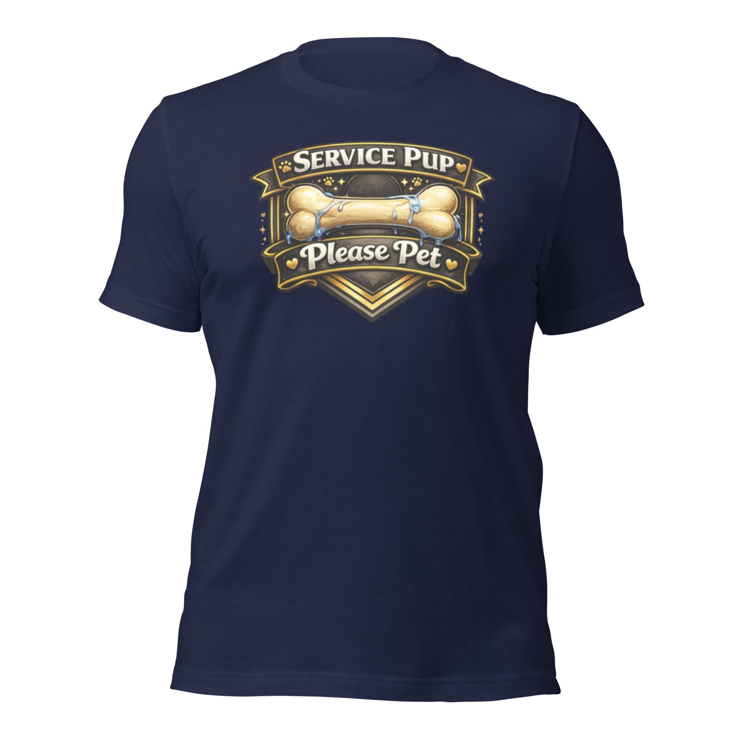 T-Shirt depicting the an image of service pup details to celebrate pride and the lgbtq pup community