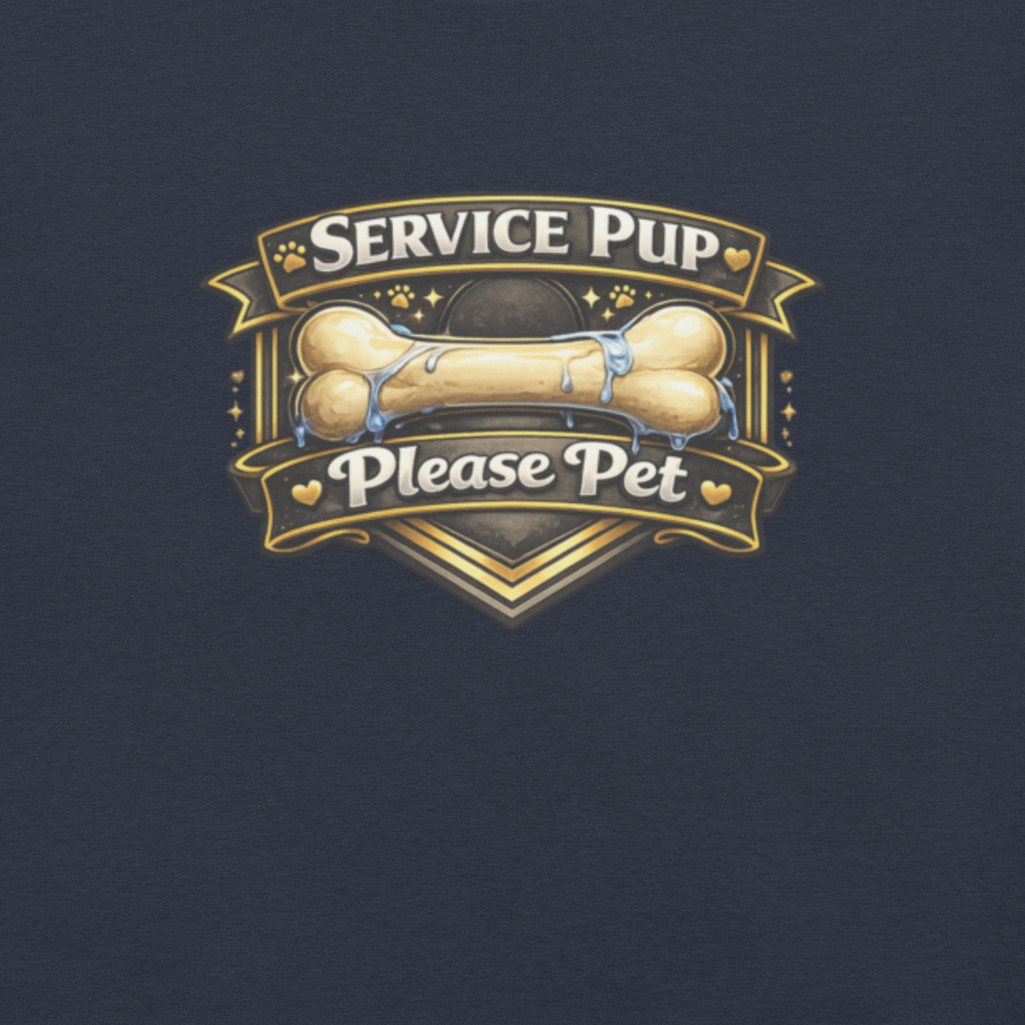 Service Pup LGBTQ leather and pup community Pride shirt with bold playful lettering