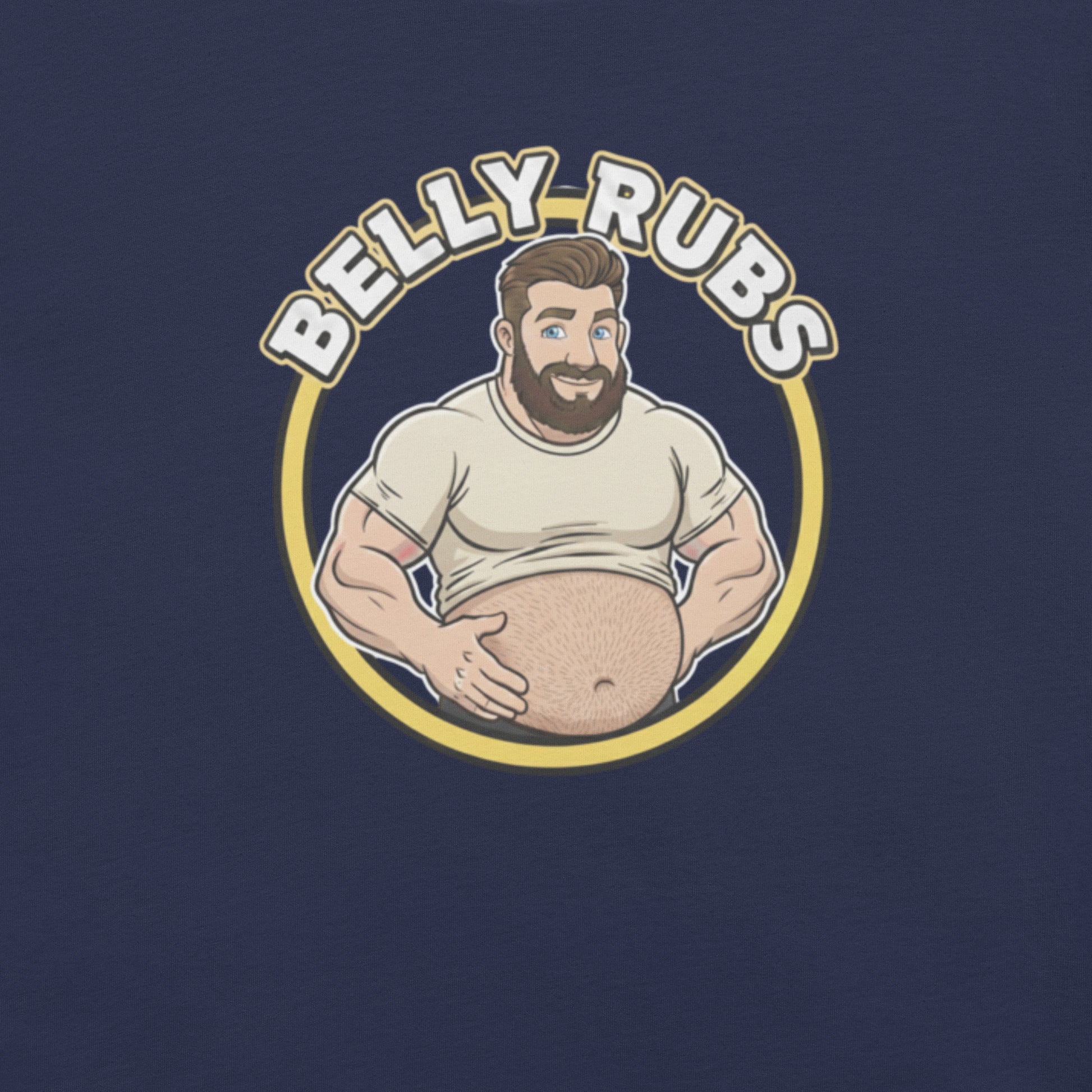 Belly Rubs Bear Edition LGBTQ bear community Pride shirt with bold playful design