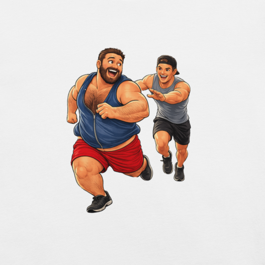 Bear Chaser LGBTQ bear community Pride shirt with bold playful lettering